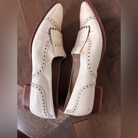 Women’s Vintage Bally Black Off-White Genuine Leather Loafers 8.5N - Picture 3 of 6